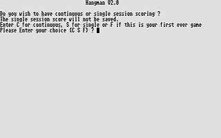 Hangman atari screenshot
